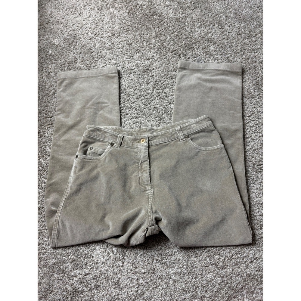 Woolrich Womens Khaki Tan Corduroy Straight Leg Pants Size 10 5-Pocket Mid Rise